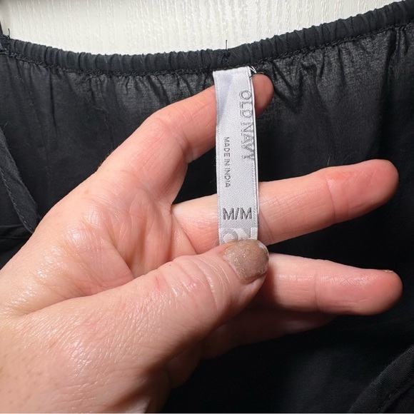 Black Cotton Camisole Tank Top White Floral Embroidery Boho Summer Festival - Picture 3 of 4